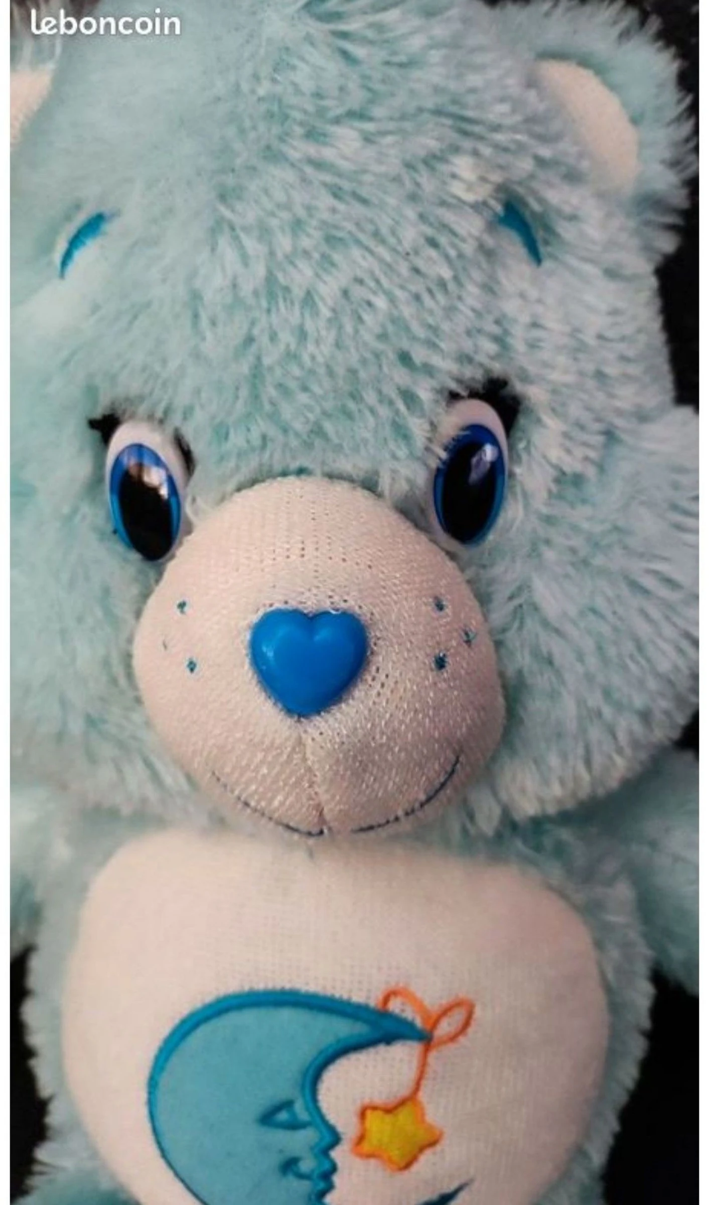 Peluche Bisounours Vintage Phosphorescent Bleu Lune – photo 2